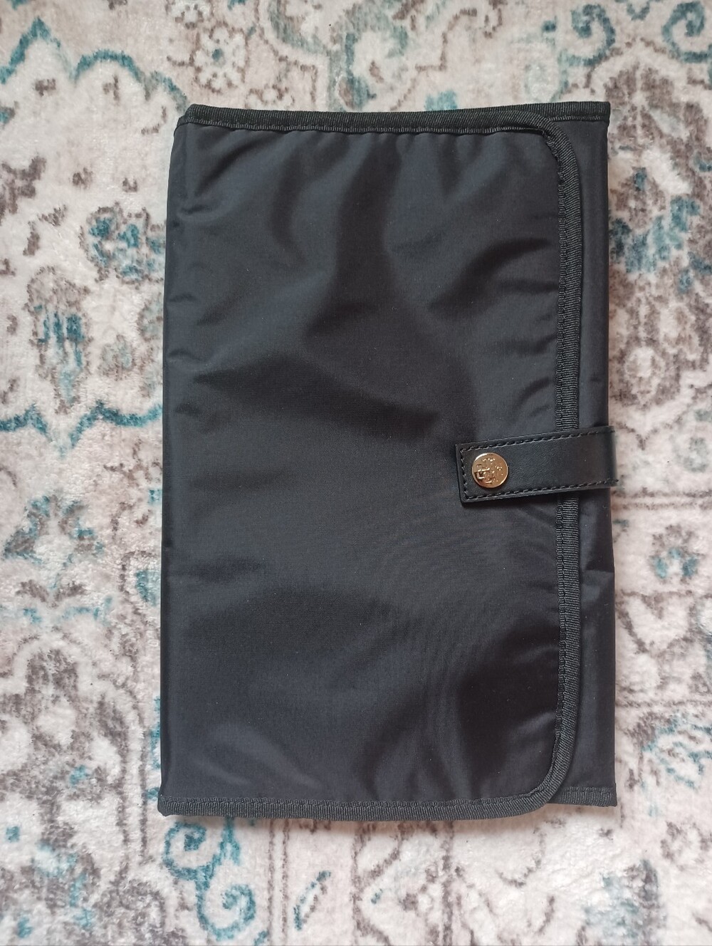 New Tory Burch Nylon Trifold Diaper Changing Pad Black
